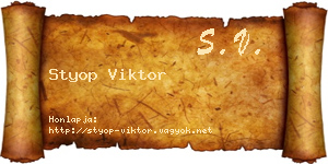Styop Viktor névjegykártya